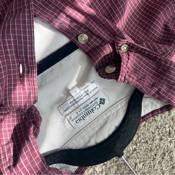 Mens Columbia Large Red checkered longsleeve shirt - Picture 4 of 4